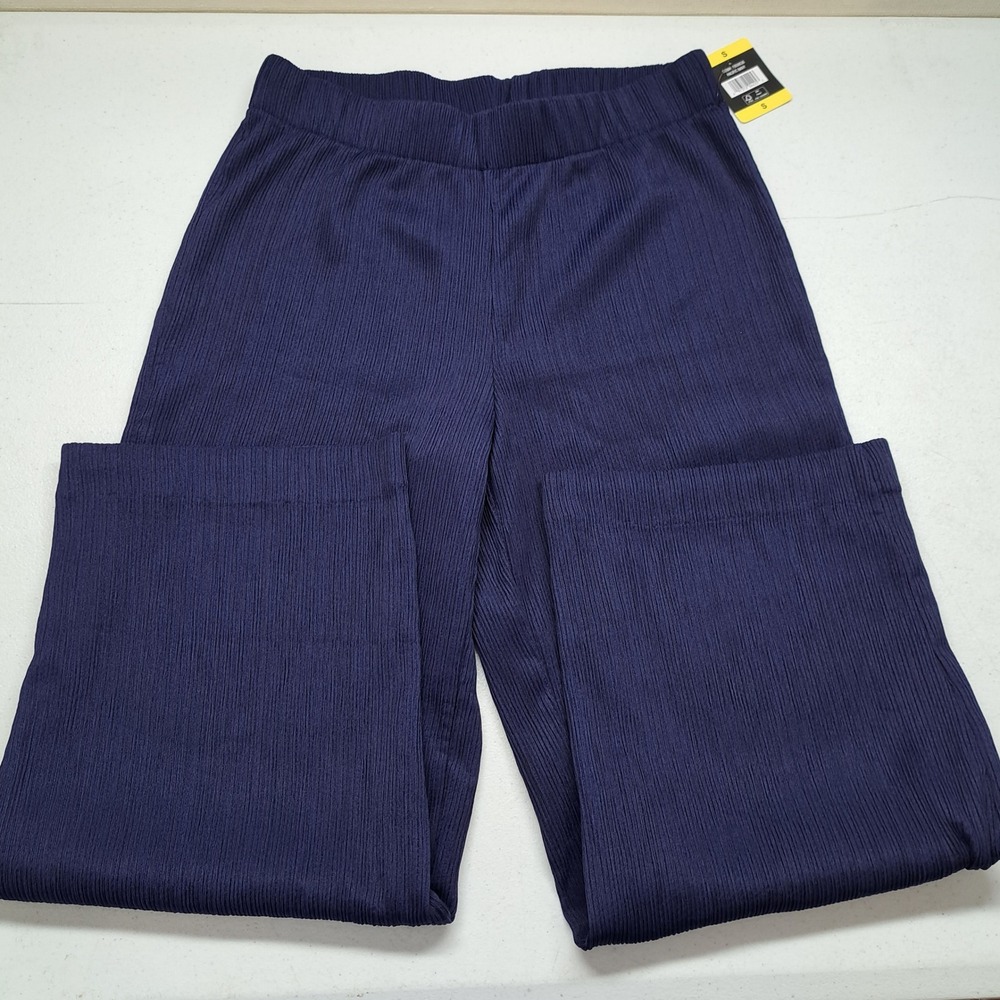Jones New York Womens Pants S Pacific Navy NWT Wide Leg Elastic Waist 1950-238